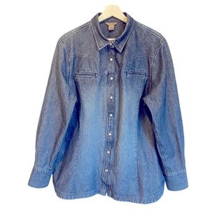 DULUTH TRADING CO. MEN’S LONG SLEEVE DENIM SHIRT